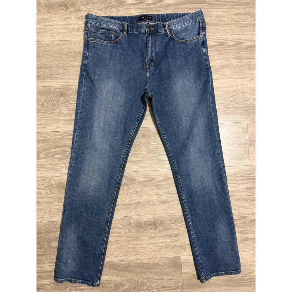 Five Four Men Straight Leg Jeans Size 36x33 Medium Wash Blue Stretch Denim Pants
